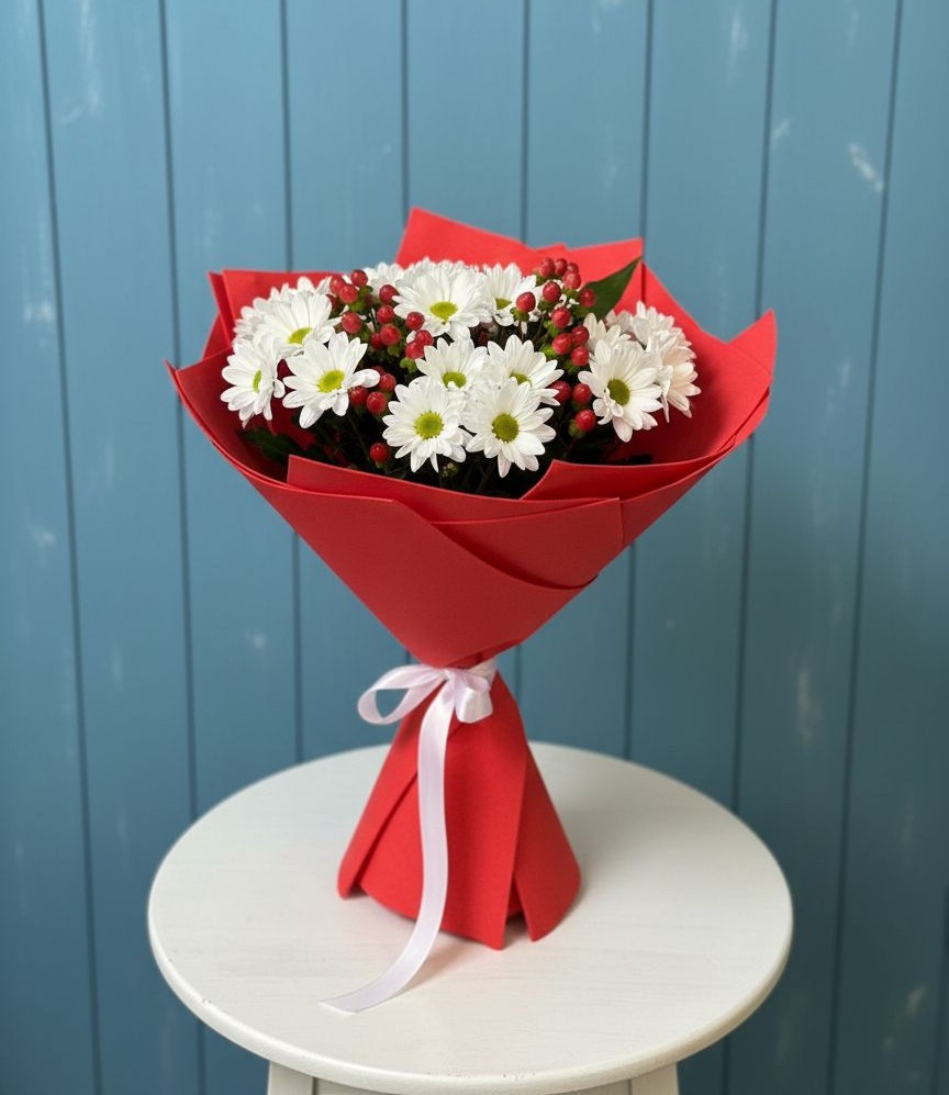 Букет цветов из: Хризантемы в Борки Новгородская область