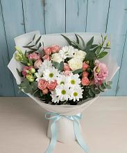 Букет цветов из:  Розы, Лизиантусы и Хризантемы #REPLACE_PRED# Борки Новгородская область
