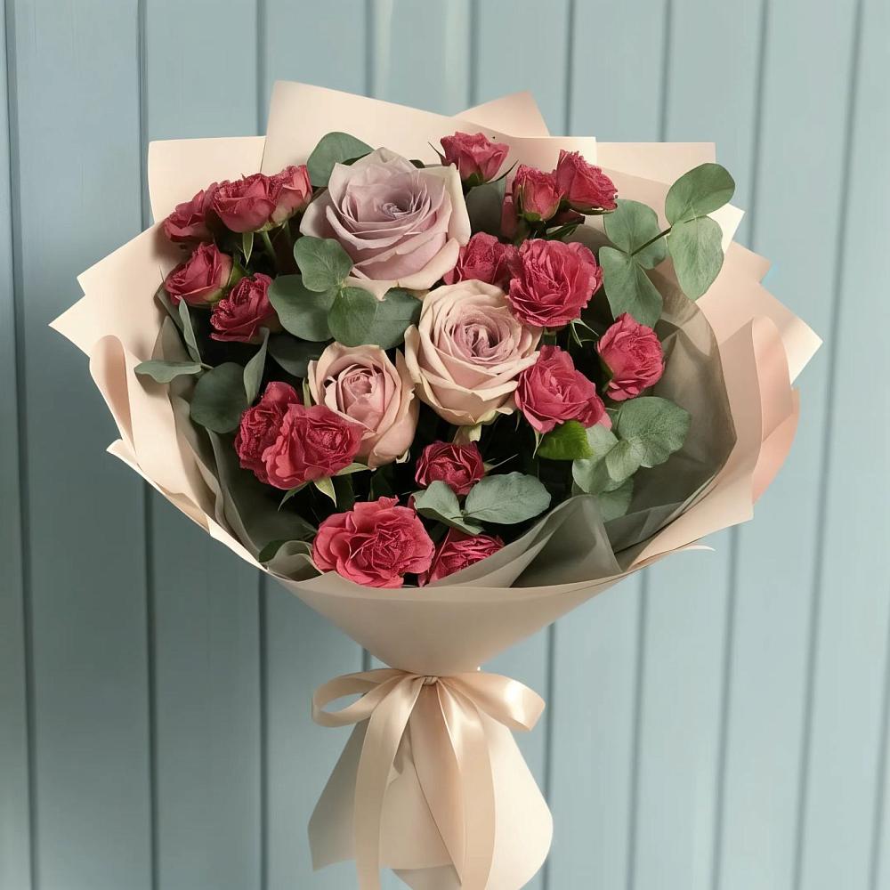 Букет цветов из: Гвоздики и Розы в Борки Новгородская область