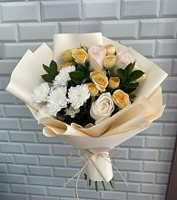 Букет цветов из:  Розы и Хризантемы в Борки Новгородская область
