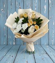 Букет цветов из:  Розы и Хризантемы в Борки Новгородская область