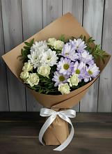 Букет цветов из:  Хризантемы и Розы #REPLACE_PRED# Борки Новгородская область