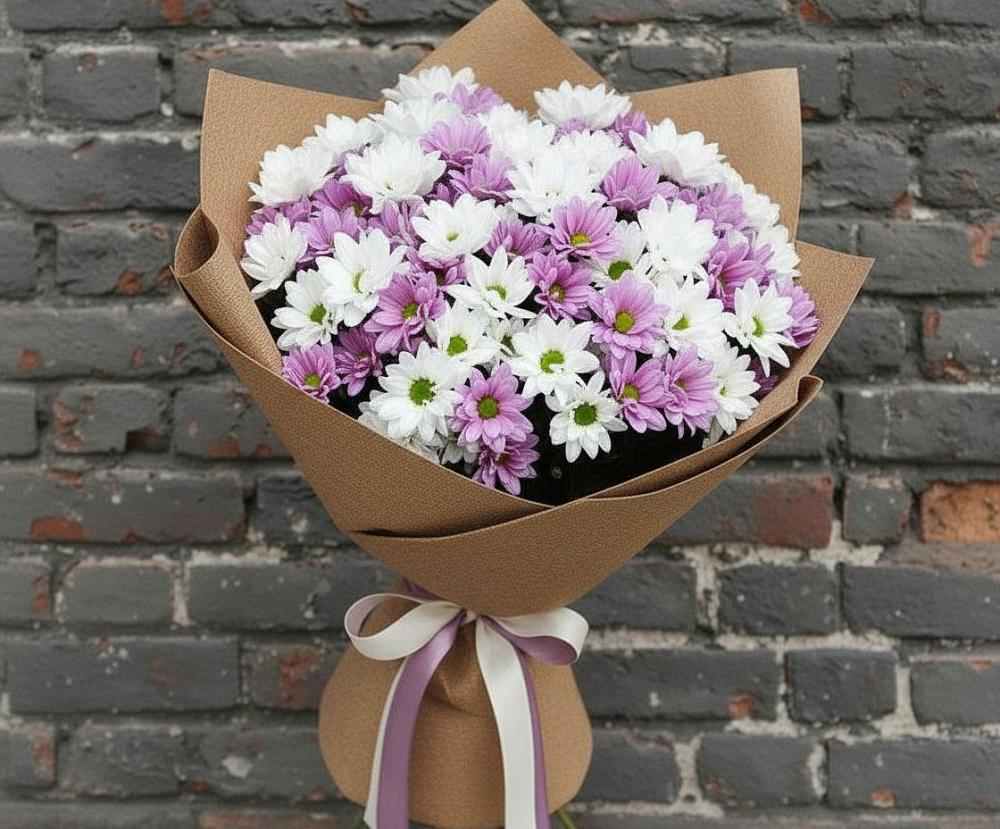 Букет цветов из: Хризантемы в Борки Новгородская область