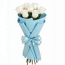 Букет 7 белых роз Проуд в Борки Новгородская область