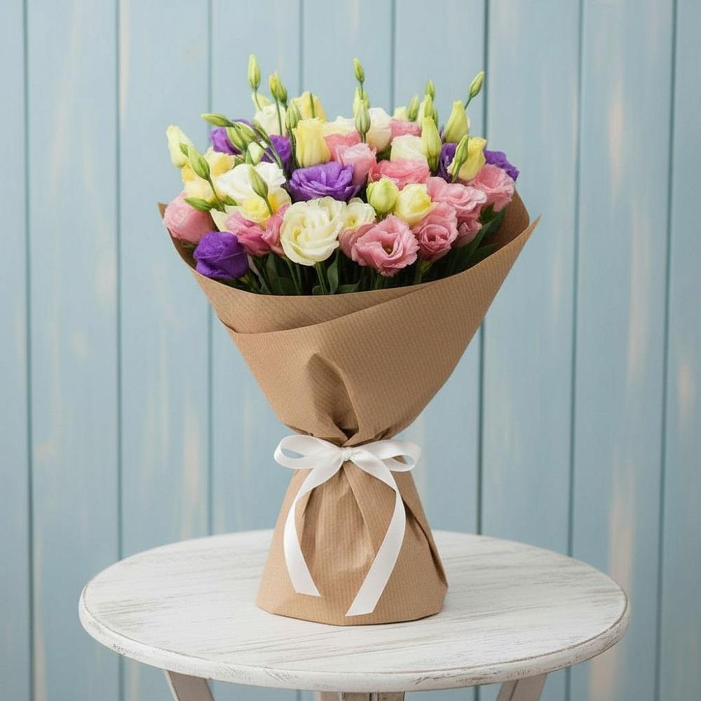 Букет цветов из: Лизиантусы в Борки Новгородская область