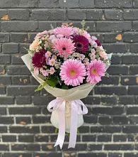 Букет цветов из:  Герберы и Хризантемы в Борки Новгородская область