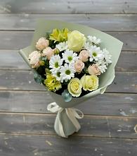 Букет цветов из:  Альстромерии, Розы и Хризантемы #REPLACE_PRED# Борки Новгородская область