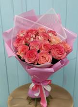 Букет 15 Розовых роз Равель в Борки Новгородская область