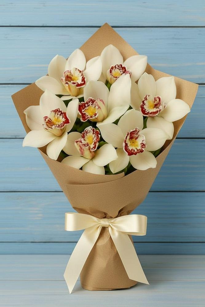 Букет цветов из: Орхидеи и Розы в Борки Новгородская область