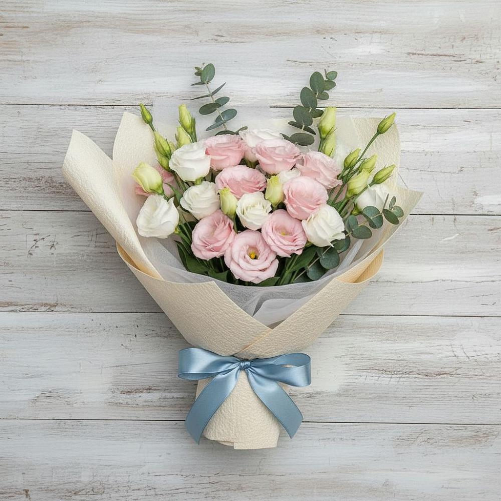 Букет цветов из: Лизиантусы в Борки Новгородская область